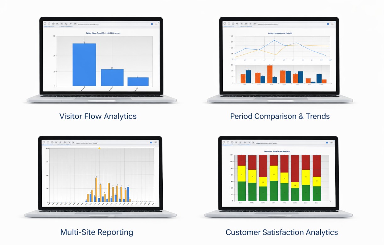 SensMax online and PC based software for people counting and customer survey systems