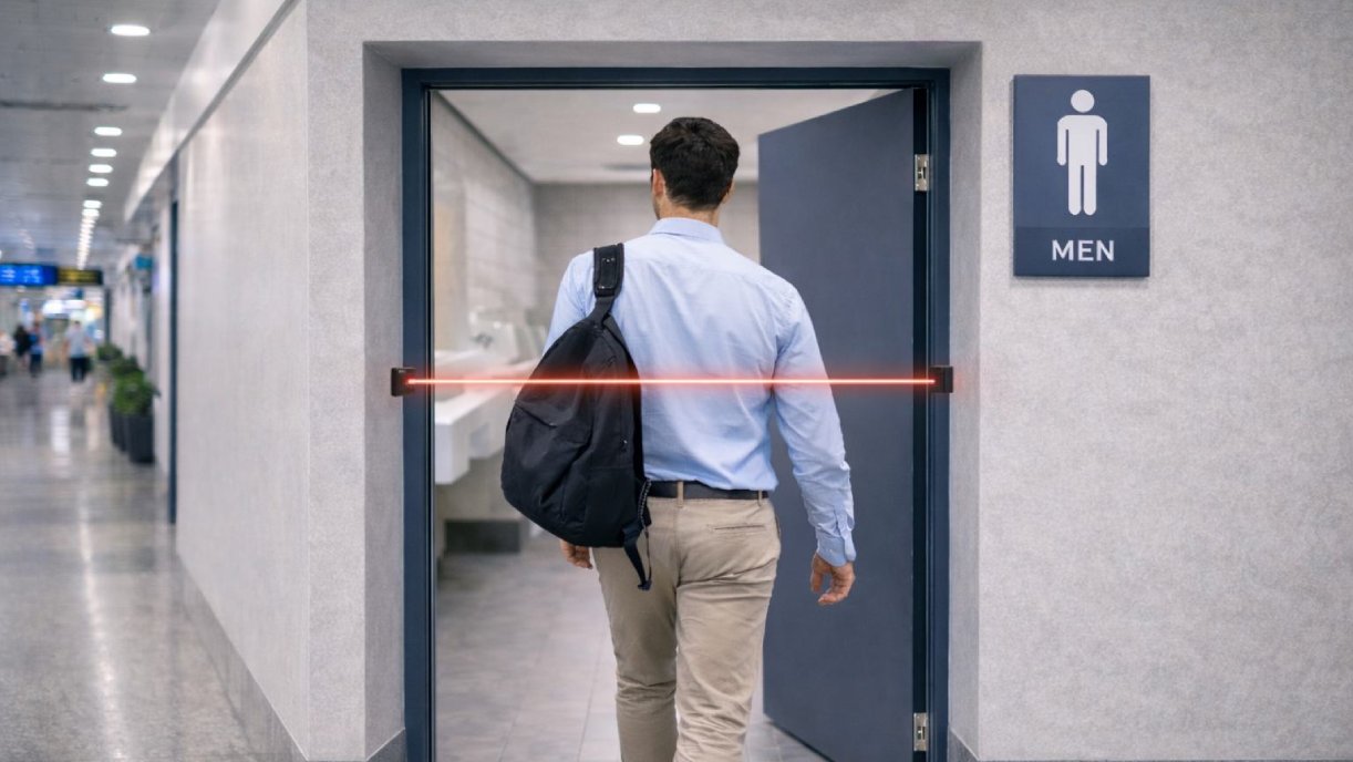 Anonymous wireless restroom people counting sensors at toilet entrance