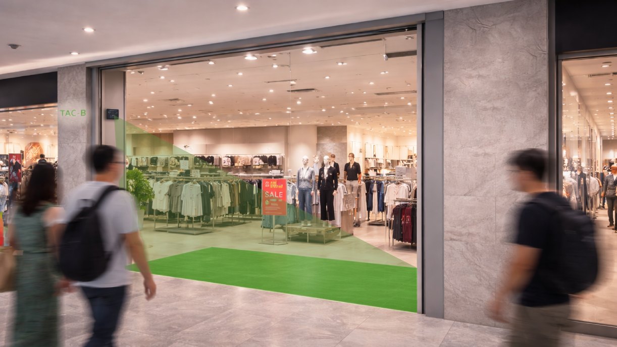 Real-time retail people counting with TAC-B radar sensor for footfall and conversion
