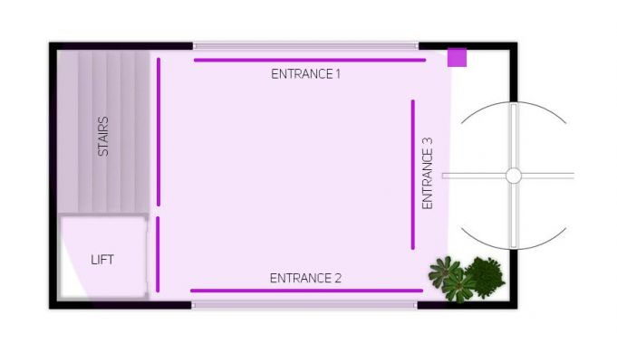 Shopping mall radar people counting sensor installation