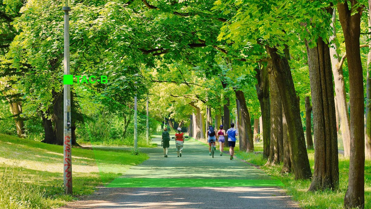 Radar sensor counting pedestrians and cyclists in a public park