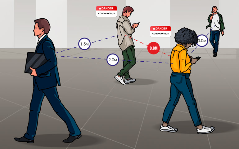 Social distance monitoring